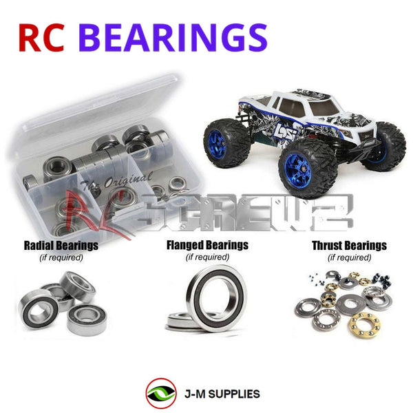 J-M SUPPLIES RC Parts Store - RCScrewZ Rubber Shielded Bearing Kit los100r for Losi LST 3XL-E RTR Brushless with AVC 1/8 Electric 4WD Monster Truck (LOS04015) | SET