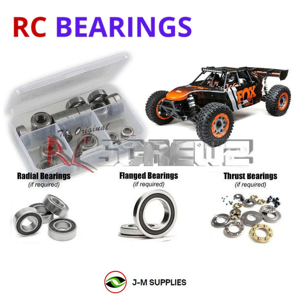 Representative image of an RCScrewZ rubber-sealed bearing kit for Losi DBXL-E 2.0 1/5 Electric 4WD Desert Buggy (LOS05020); exact bearing sizes and quantities vary by RC model.