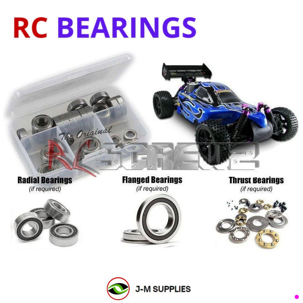 J-M SUPPLIES RC Parts Store - RCScrewZ Rubber Shielded Bearing Kit rcr025r for Redcat Racing Shockwave Nitro 1/10 Buggy (RERSHOCKWAVE-RED) | SET