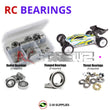 Representative image of an RCScrewZ rubber-sealed bearing kit for Schumacher Cat L1 Evo 1/10th Electric Buggy (#K183); exact bearing sizes and quantities vary by RC model.