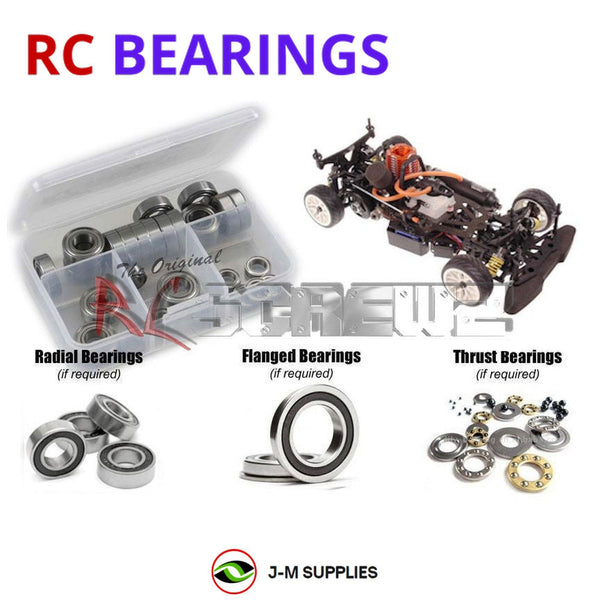 Representative image of an RCScrewZ rubber-sealed bearing kit for Serpent 710 1/0th Nitro Touring Car (#802000); exact bearing sizes and quantities vary by RC model.