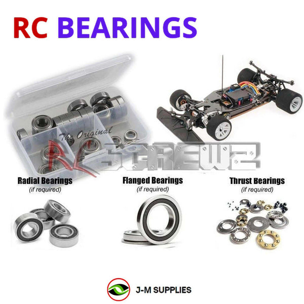 Representative image of an RCScrewZ rubber-sealed bearing kit for Serpent 966e 1/8 Onroad Electric Car (#904000); exact bearing sizes and quantities vary by RC model.