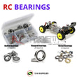 Representative image of an RCScrewZ rubber-sealed bearing kit for SWORKz S104 EK-1 4wd #910015; exact bearing sizes and quantities vary by RC model.
