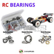Representative image of an RCScrewZ rubber-sealed bearing kit for SWORKz S350 BX-1 1/8th 910005/6; exact bearing sizes and quantities vary by RC model.