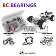 Representative image of an RCScrewZ rubber-sealed bearing kit for SWORKz S35-Te 1/8th #910031; exact bearing sizes and quantities vary by RC model.