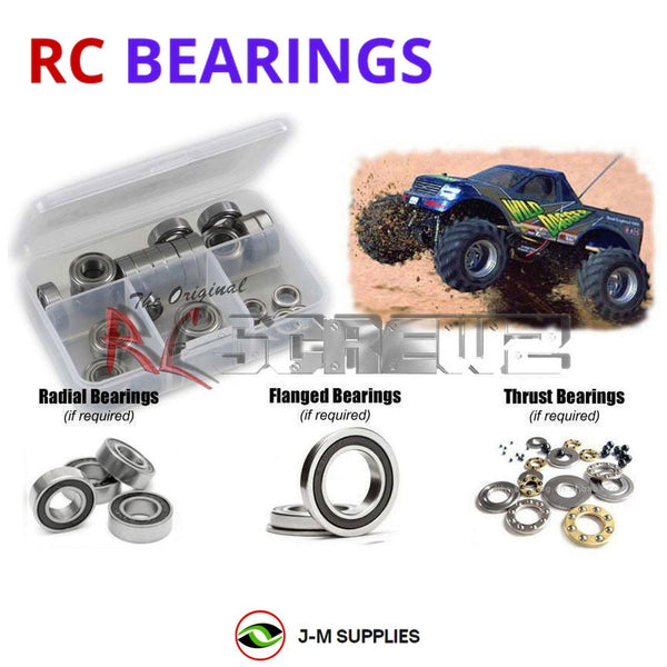 Representative image of an RCScrewZ rubber-sealed bearing kit for Tamiya Wild Dagger WR-01 1/10 Electric 4WD Monster Truck (58231); exact bearing sizes and quantities vary by RC model.