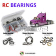Representative image of an RCScrewZ rubber-sealed bearing kit for Tamiya Ford Aeromax 1/14 Electric 6x4 Truck (56309); exact bearing sizes and quantities vary by RC model.