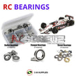 Representative image of an RCScrewZ rubber-sealed bearing kit for Tamiya Lola T93/00 F103 1/10 Electric 2WD F1 Car (58134); exact bearing sizes and quantities vary by RC model.