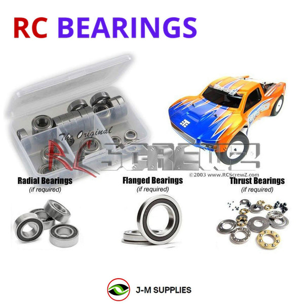 J-M SUPPLIES RC Parts Store - RCScrewZ Rubber Shielded Bearing Kit tek002r for Tekno RC SCT410 1/10 Electric 4WD Competition Short Course Truck (#TKR5500) | SET