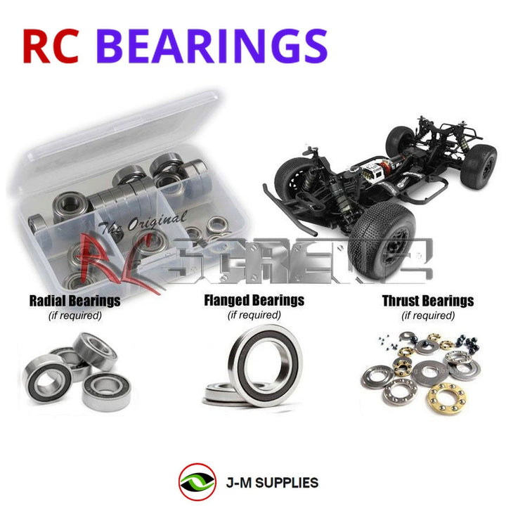 Representative image of an RCScrewZ rubber-sealed bearing kit for Tekno SCT410.3 1/10 Electric 4WD SCT (TKR5507); exact bearing sizes and quantities vary by RC model.