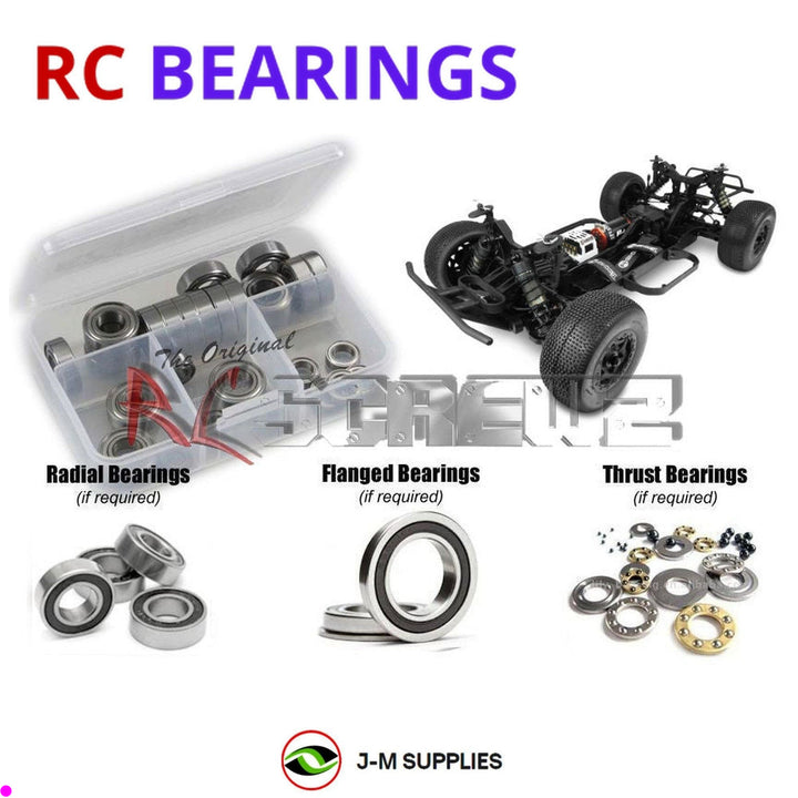 Representative image of an RCScrewZ rubber-sealed bearing kit for Tekno SCT410 2.0 1/10 Electric 4WD SCT (TKR9500); exact bearing sizes and quantities vary by RC model.