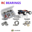 Representative image of an RCScrewZ rubber-sealed bearing kit for Traxxas Revo 3.3 Platinum 1/10 Nitro 4WD MT (5304); exact bearing sizes and quantities vary by RC model.