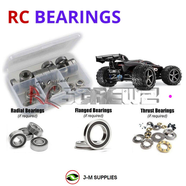 J-M SUPPLIES RC Parts Store - RCScrewZ Rubber Shielded Bearing Kit tra034r for Traxxas E-Revo 1/10 (#5603/56085/56087) | SET