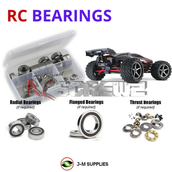 J-M SUPPLIES RC Parts Store - RCScrewZ Rubber Shielded Bearing Kit tra037r for Traxxas E-Revo VXL 71054/74 RC Car | SET