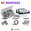 Representative image of an RCScrewZ rubber-sealed bearing kit for Traxxas XO-1 TSM Edition 1/7 Electric AWD Supercar (6407, 64077); exact bearing sizes and quantities vary by RC model.