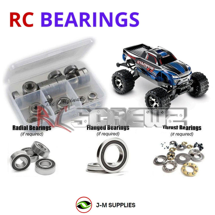 Representative image of an RCScrewZ rubber-sealed bearing kit for Traxxas Stampede 4X4 VXL 1/10 Electric MT (67086-4); exact bearing sizes and quantities vary by RC model.