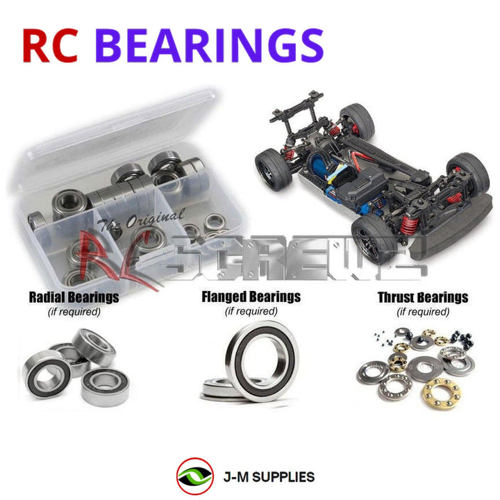 Representative image of an RCScrewZ rubber-sealed bearing kit for Traxxas 4-Tec 2.0 VXL 1/10 AWD Touring (83076-4); exact bearing sizes and quantities vary by RC model.