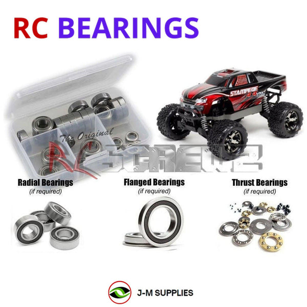Representative image of an RCScrewZ rubber-sealed bearing kit for Traxxas Stampede BL-2S 1/10 4WD Monster Truck (67154-4); exact bearing sizes and quantities vary by RC model.