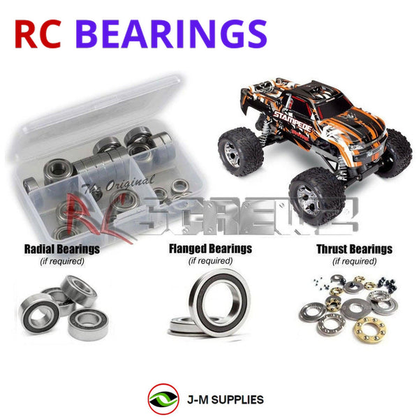 Representative image of an RCScrewZ rubber-sealed bearing kit for Traxxas Stampede XL-5 USB-C 1/10 2WD Monster Truck (36054-8); exact bearing sizes and quantities vary by RC model.