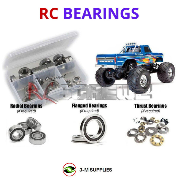 Representative image of an RCScrewZ rubber-sealed bearing kit for Traxxas BIGFOOT No.1 USB-C 1/10 2WD Monster Truck (36034-8); exact bearing sizes and quantities vary by RC model.