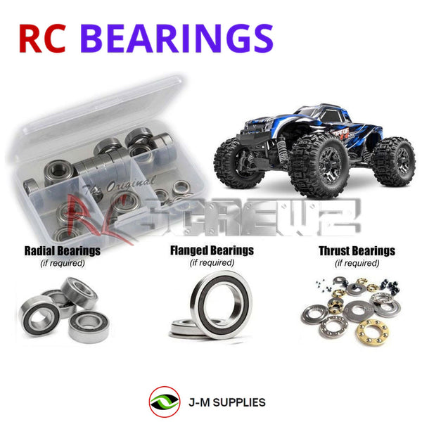Representative image of an RCScrewZ rubber-sealed bearing kit for Traxxas Stampede 4X4 VXL-3S 1/10 4WD Monster Truck (90376-4); exact bearing sizes and quantities vary by RC model.