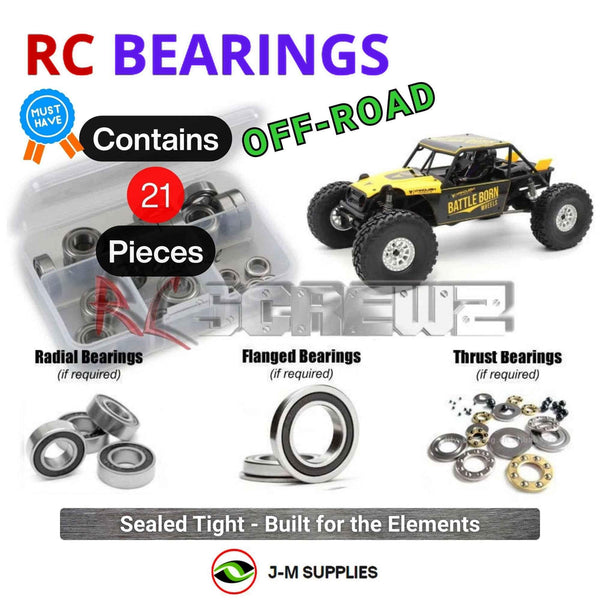 Representative image of an RCScrewZ rubber-sealed bearing kit for Vanquish H10 Optic RTR/Kit 1/10 Crawler (VPS09010, VPS09027); exact bearing sizes and quantities vary by RC model.