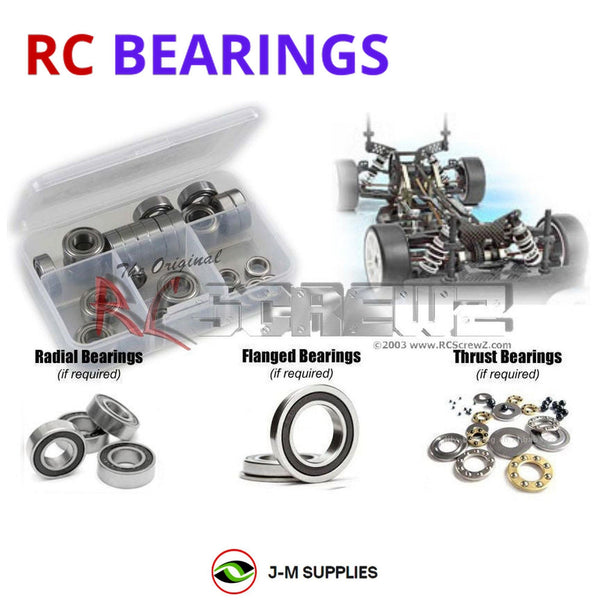 Representative image of an RCScrewZ rubber-sealed bearing kit for XRAY T1 1/10th #300000; exact bearing sizes and quantities vary by RC model.