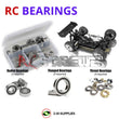 Representative image of an RCScrewZ rubber-sealed bearing kit for Team XRAY XB9 1/8 Nitro Buggy (#350007); exact bearing sizes and quantities vary by RC model.