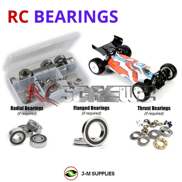 Representative image of an RCScrewZ rubber-sealed bearing kit for XRAY XB4 2016 #360003; exact bearing sizes and quantities vary by RC model.