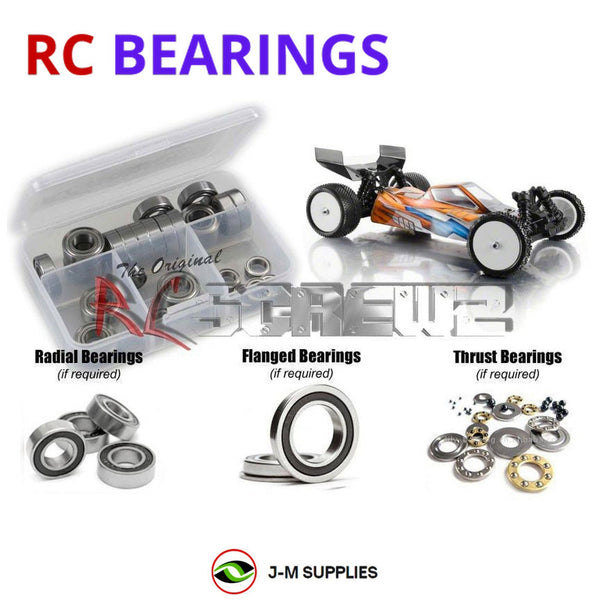 Representative image of an RCScrewZ rubber-sealed bearing kit for XRAY XB4 2015 #360002; exact bearing sizes and quantities vary by RC model.