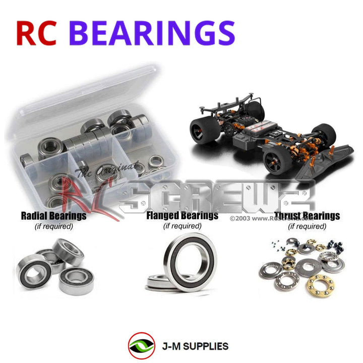 Representative image of an RCScrewZ rubber-sealed bearing kit for Team XRAY GTXE 1/8 Electric 4WD (350600); exact bearing sizes and quantities vary by RC model.