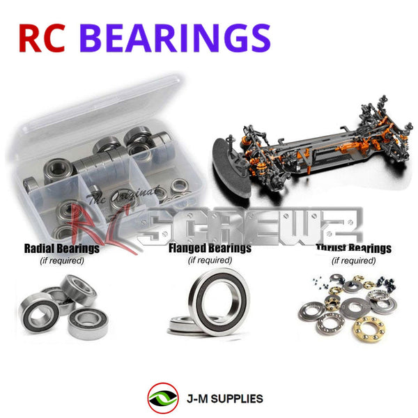 Representative image of an RCScrewZ rubber-sealed bearing kit for Team XRAY T4 2019 1/10 #300025; exact bearing sizes and quantities vary by RC model.