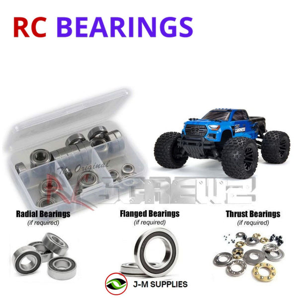 J-M SUPPLIES - RCScrewZ Rubber Shielded Bearings ara054r for Arrma Granite V3 Mega 550 Monster RTR #ARA4202V3 | SET -