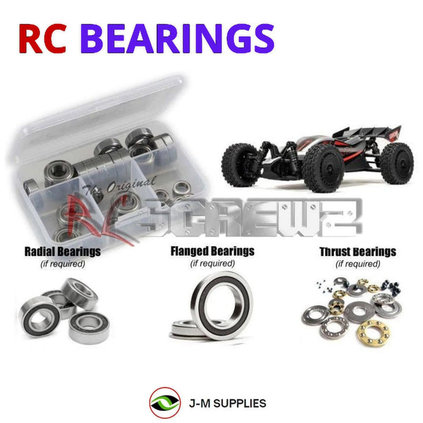 J-M SUPPLIES - RCScrewZ Rubber Shielded Bearings ara063r for Arrma Typhon Grom 223s BLX 4WD 1/14 (#ARA2306) | SET -