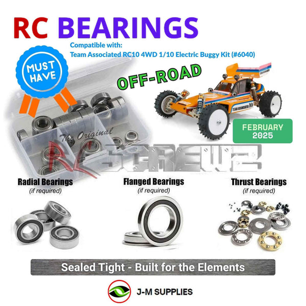 J-M SUPPLIES RC Parts Store - RCScrewZ Rubber Shielded Bearings asc153r for Team Associated RC10 4WD 1/10 Buggy Kit (#6040) | SET