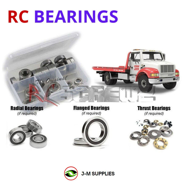 Representative image of an RCScrewZ rubber-sealed bearing kit for CrossRC WT-4 Roll Back Wrecker; exact bearing sizes and quantities vary by RC model.