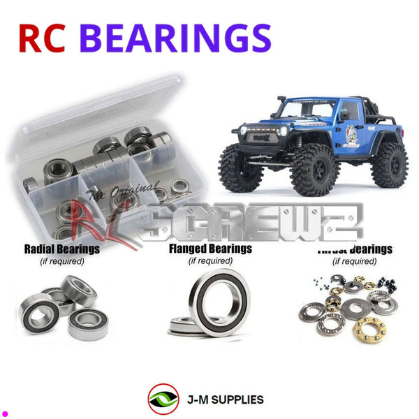Representative image of an RCScrewZ rubber-sealed bearing kit for Cross RC EMO-X / RTR 1/8th CZREMOX; exact bearing sizes and quantities vary by RC model.