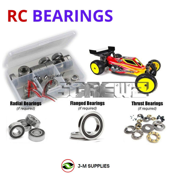 Representative image of an RCScrewZ rubber-sealed bearing kit for Team Durango DEX210 V2 1/10 2WD Buggy (#TD102028); exact bearing sizes and quantities vary by RC model.
