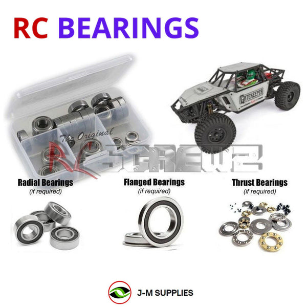 Representative image of an RCScrewZ rubber-sealed bearing kit for Element RC Enduro GateKeeper 40110; exact bearing sizes and quantities vary by RC model.