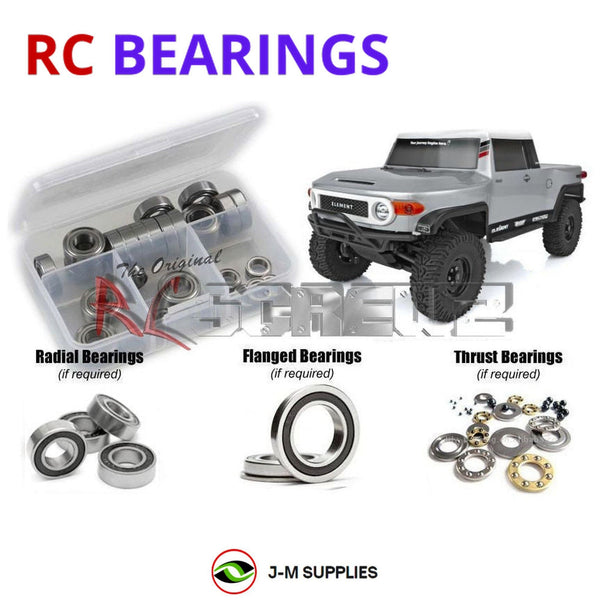 Representative image of an RCScrewZ rubber-sealed bearing kit for Element RC Enduro Utron SE (#40108); exact bearing sizes and quantities vary by RC model.
