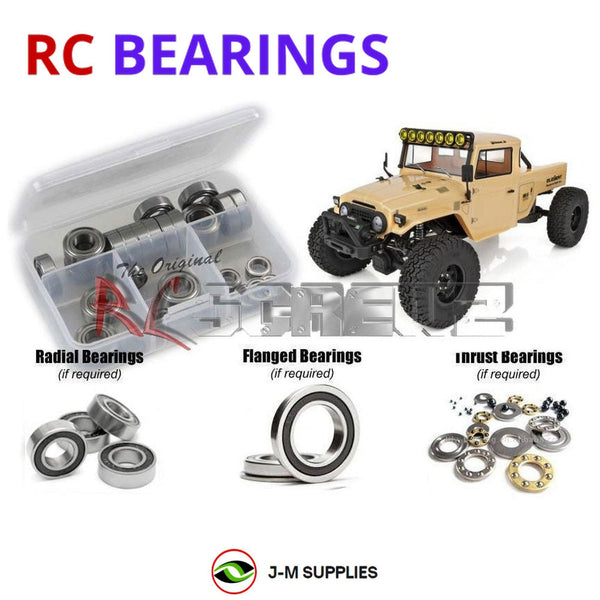 Representative image of an RCScrewZ rubber-sealed bearing kit for Element RC Enduro Zuul Trail Truck 4x4 RTR 1/10th (#40124); exact bearing sizes and quantities vary by RC model.
