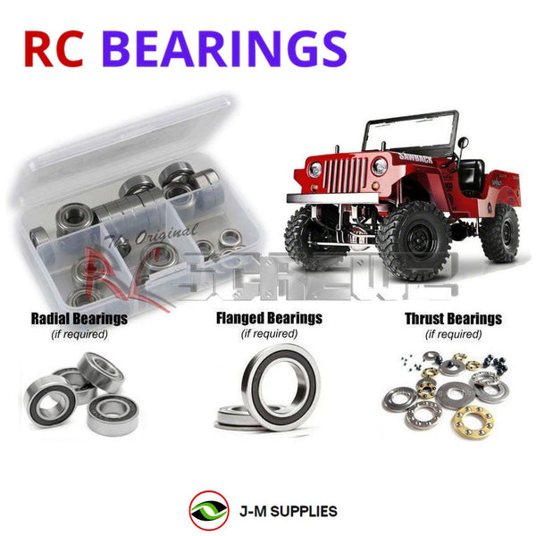 Representative image of an RCScrewZ rubber-sealed bearing kit for GMade Sawback Crawler 1/10 GM52000; exact bearing sizes and quantities vary by RC model.