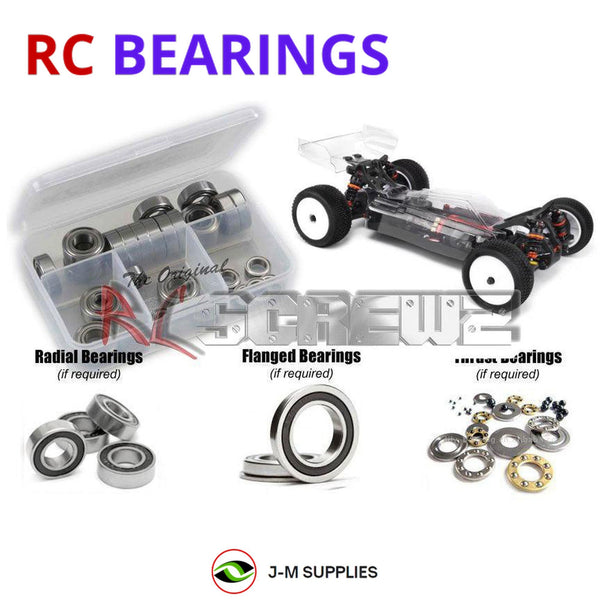Representative image of an RCScrewZ rubber-sealed bearing kit for Hot Bodies D418 4wd 1/10th 204241; exact bearing sizes and quantities vary by RC model.