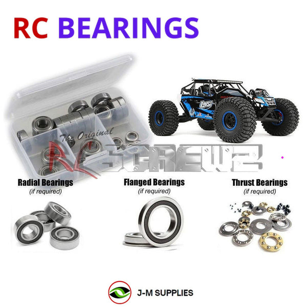 J-M SUPPLIES - RCScrewZ Rubber Shielded Bearings los095r for Losi Rock Rey 4WD 1/10 Rock Racer (LOS03009T2) | SET -
