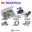 Representative image of an RCScrewZ rubber-sealed bearing kit for Schumacher Cougar Classic 1/10 (#K194); exact bearing sizes and quantities vary by RC model.