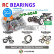 Representative image of an RCScrewZ rubber-sealed bearing kit for Schumacher CAT L1R 1/10 4WD Electric Off-Road Buggy (#K201); exact bearing sizes and quantities vary by RC model.