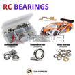 Representative image of an RCScrewZ rubber-sealed bearing kit for Serpent S411 Team Ed. 1/10th Electric (#400012); exact bearing sizes and quantities vary by RC model.