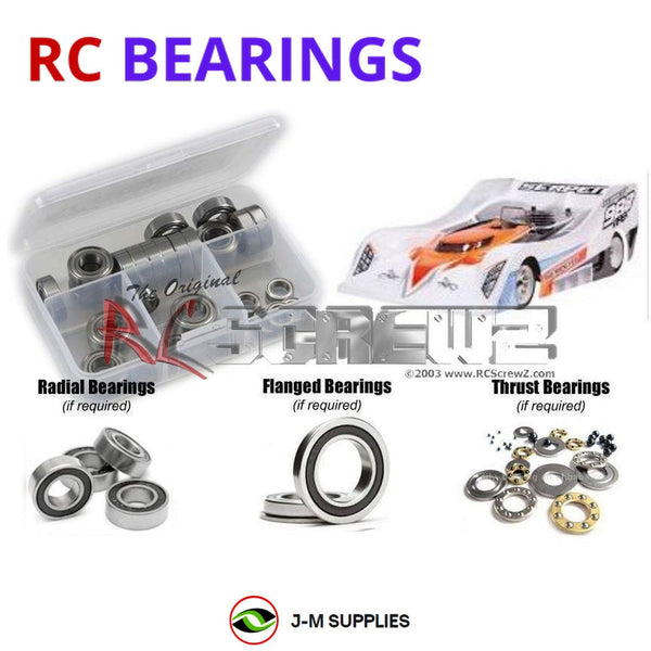 Representative image of an RCScrewZ rubber-sealed bearing kit for Serpent Viper 988 1/8 Nitro (#903017); exact bearing sizes and quantities vary by RC model.