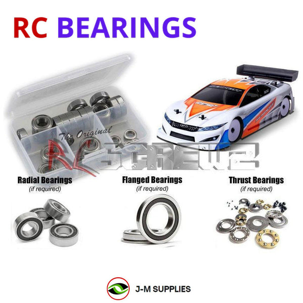 Representative image of an RCScrewZ rubber-sealed bearing kit for Serpent Project 4X Pro 1/10th EP Touring Car (#400032); exact bearing sizes and quantities vary by RC model.