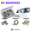 Representative image of an RCScrewZ rubber-sealed bearing kit for SWORKz S35-GT Nitro 1/8th #910028; exact bearing sizes and quantities vary by RC model.